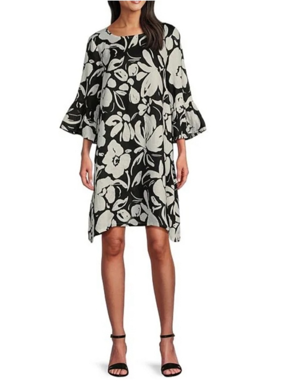 Bryn Walker Phryne Floral Crew Neck 3/4 Sleeve Dress Size medium